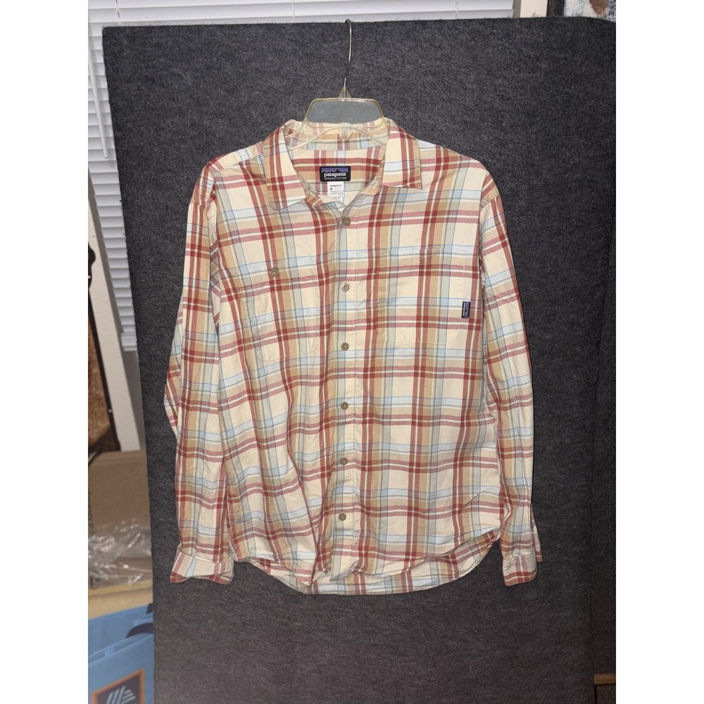 Patagonia Shirt Mens Medium Plaid Organic Cotton Button Up Long Sleeve Granola